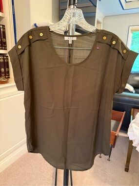 Olive green Speed Limit MPH blouse